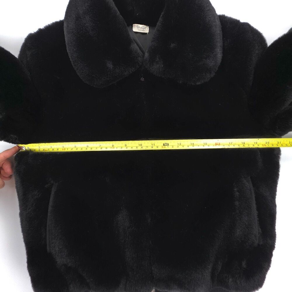 NEW Brandy Melville Georgina Faux Fur Bomber Jacket Black Y2k 90s Clean Girl - Picture 3 of 8